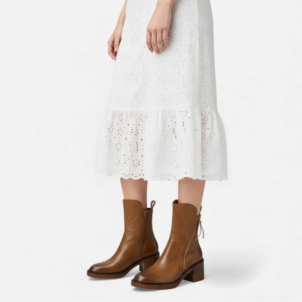 Valmonti | Klasyczne damskie skórzane botki w brytyjskim stylu