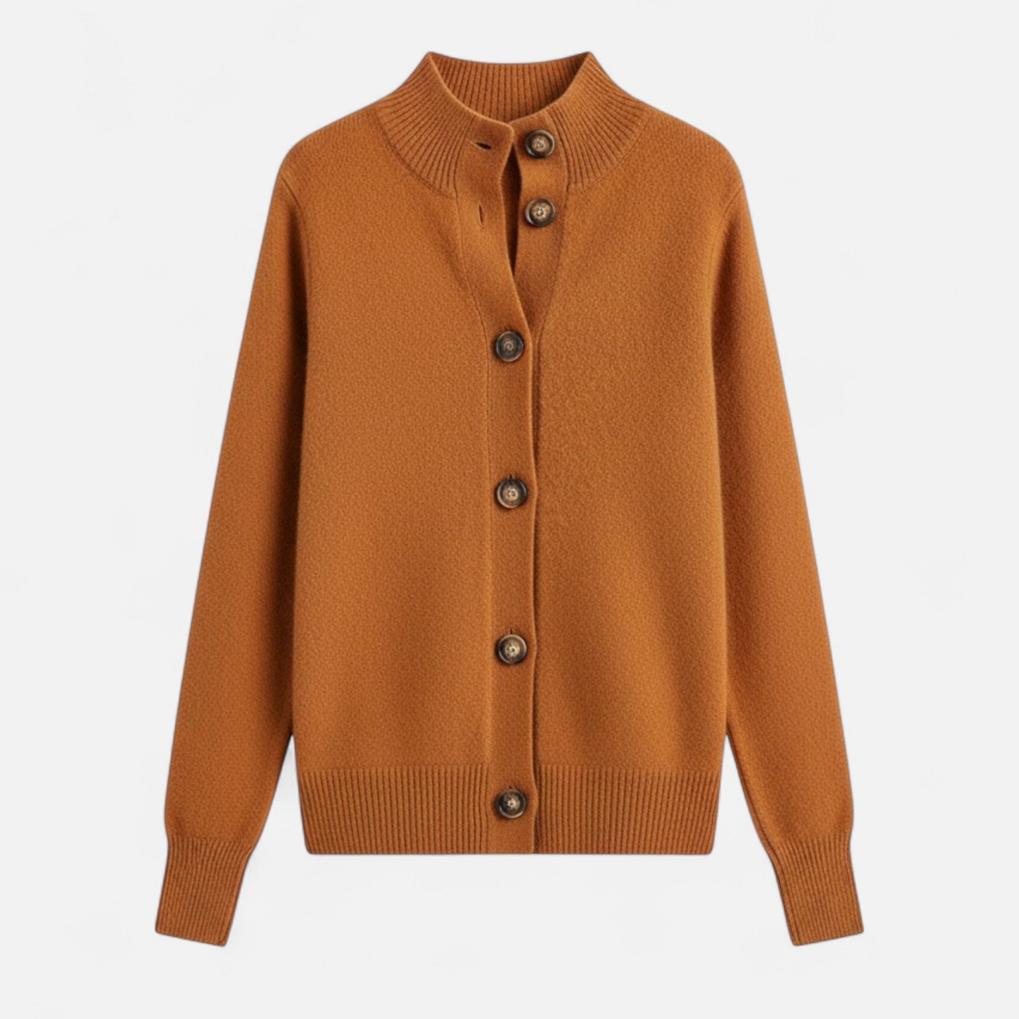 Kowalski | Krótki płaszcz damski z dzianiny z kołnierzem stojącym