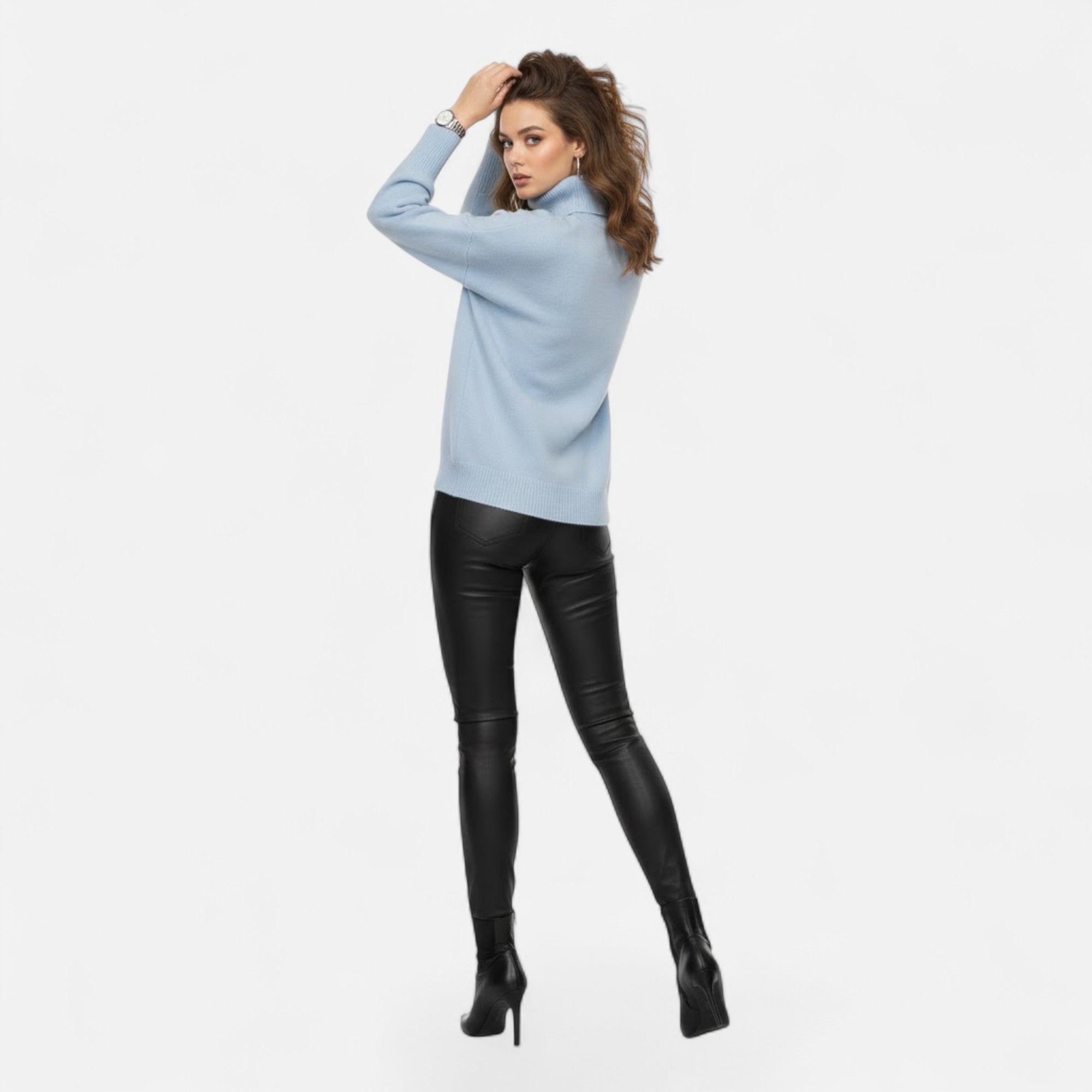 Valmonti | Damski sweter z wełny z domieszką – Oversized gruby splot