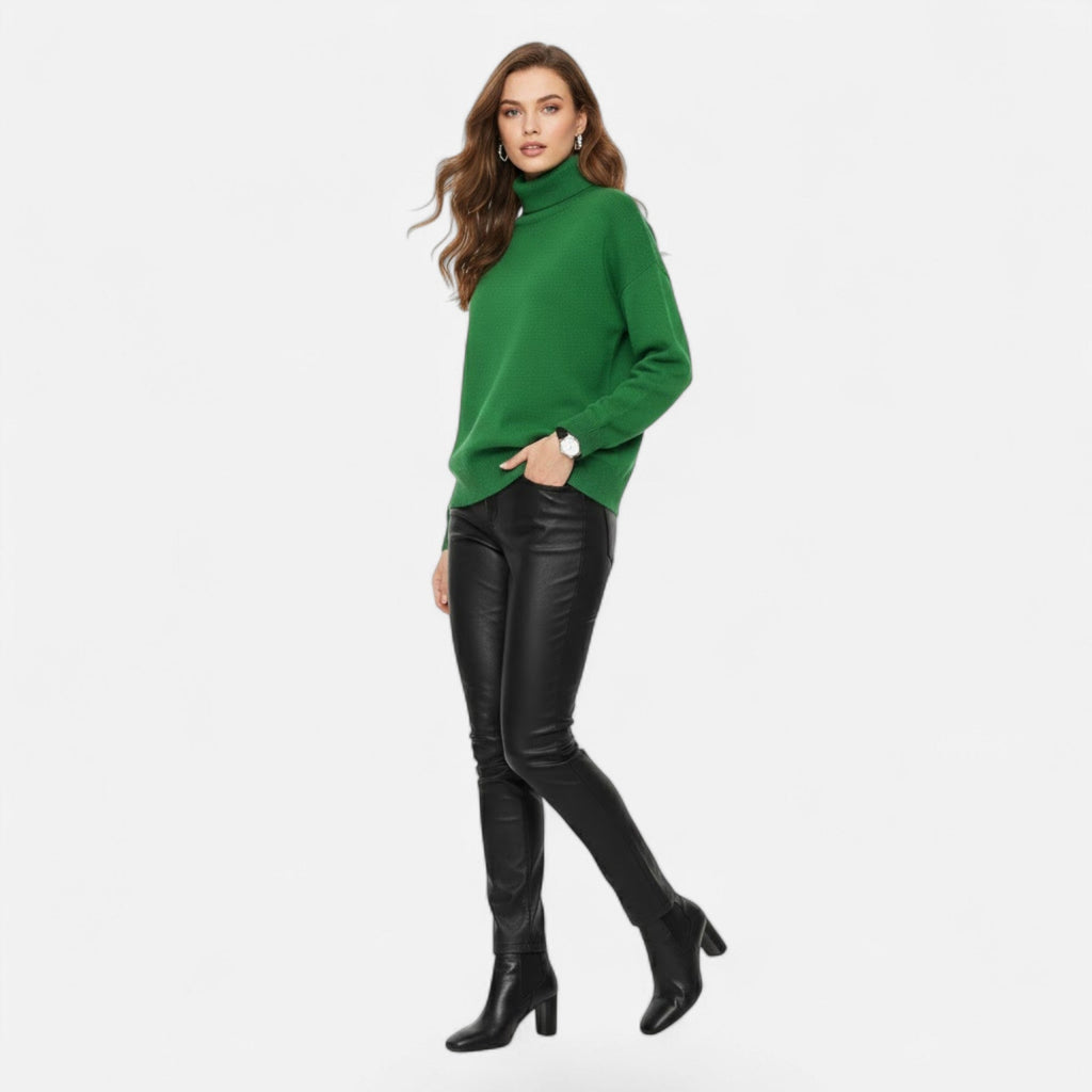 Valmonti | Damski sweter z wełny z domieszką – Oversized gruby splot