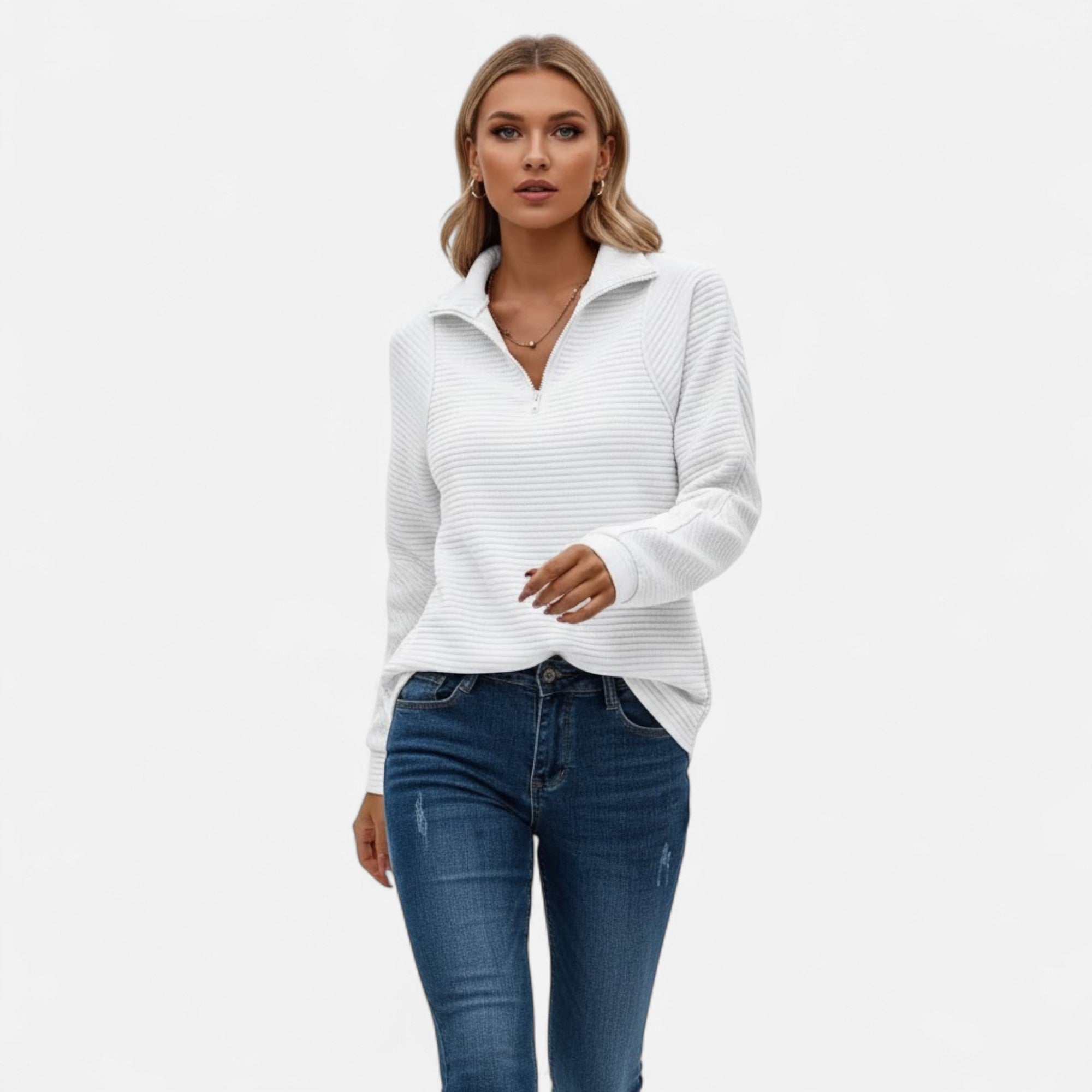 Valmonti | Damskie swetry z zamkiem i stójką