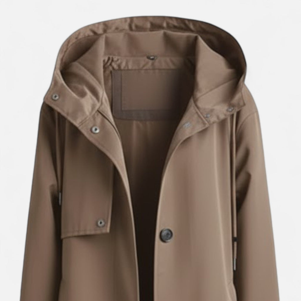 Valmonti | Damski płaszcz przeciwdeszczowy o średniej długości – Elegancki płaszcz bawełniany