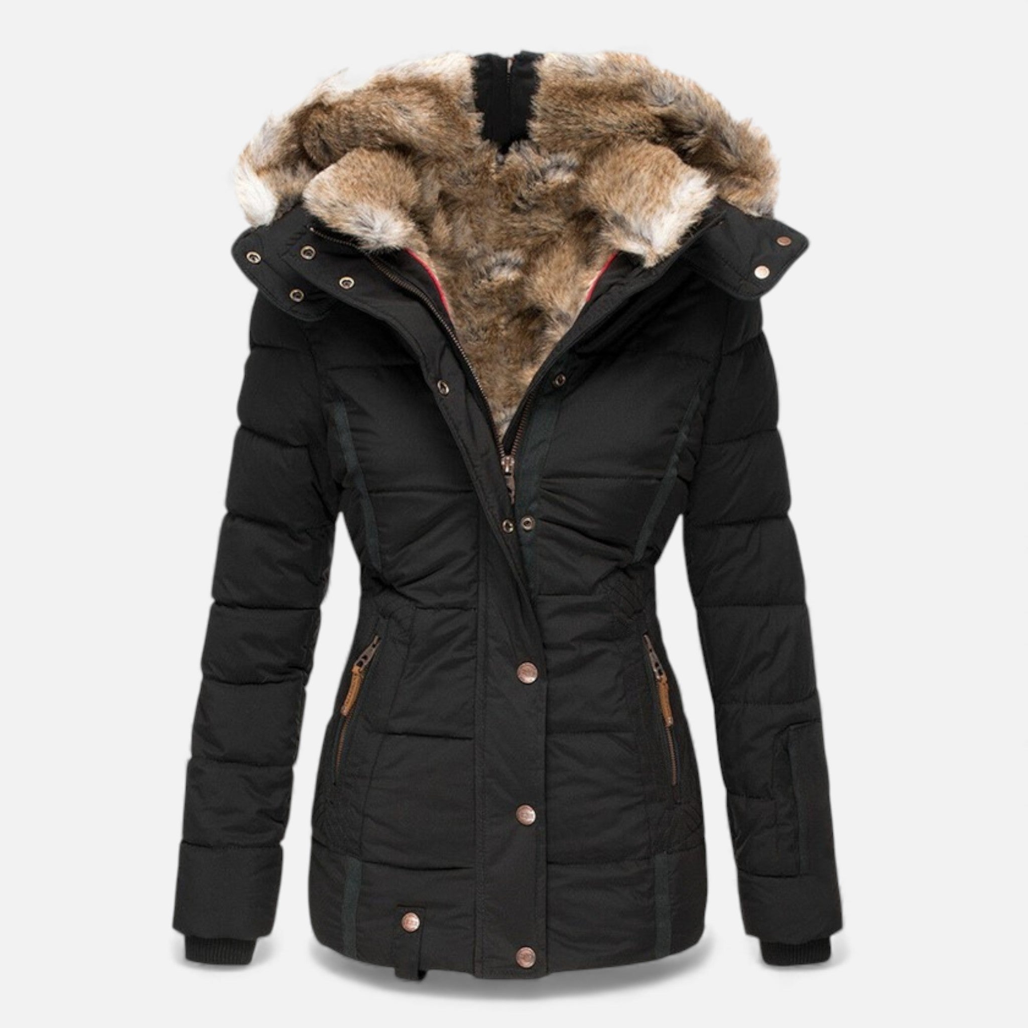 Valmonti | Damska bawełniana kurtka z kapturem na zamek – Slim Classic Jacket