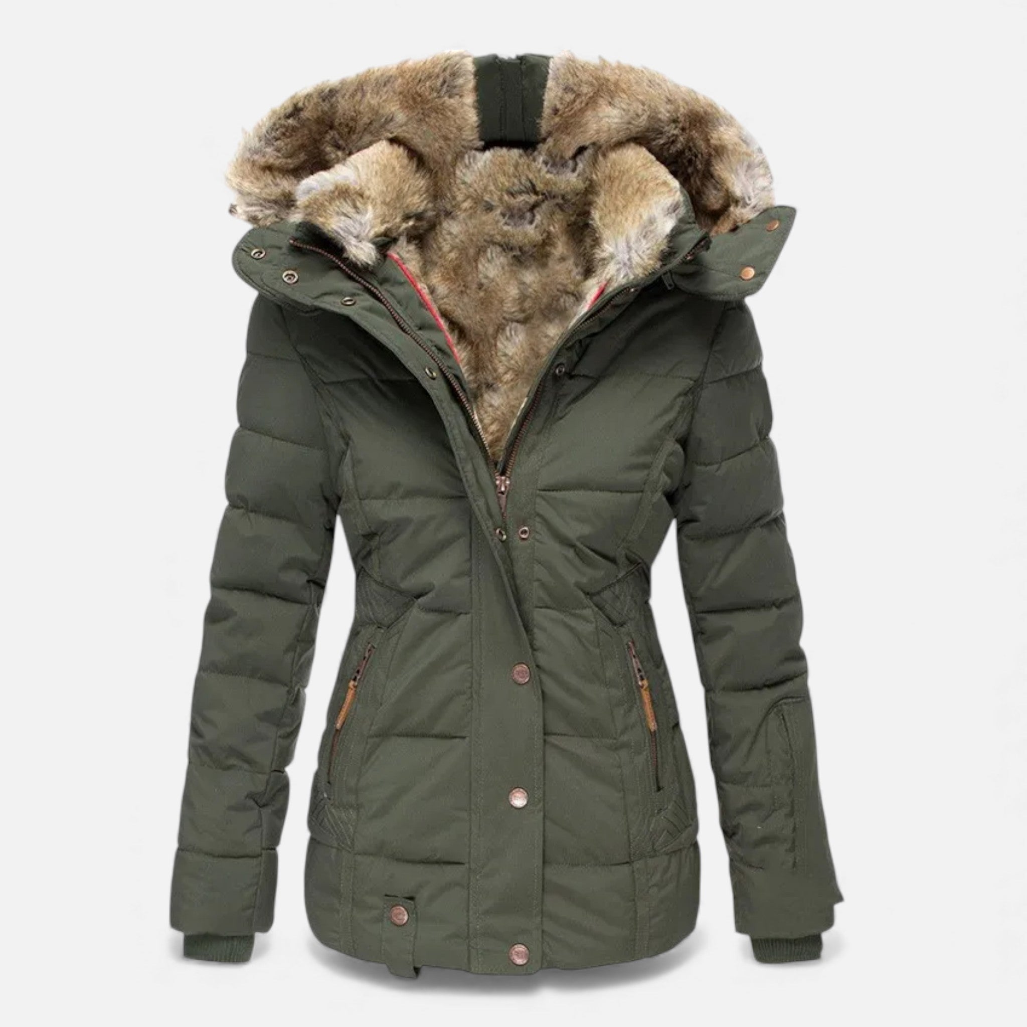 Valmonti | Damska bawełniana kurtka z kapturem na zamek – Slim Classic Jacket