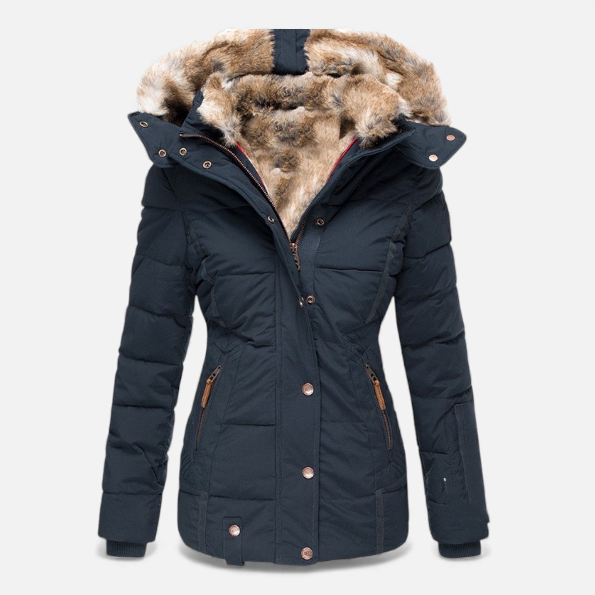 Valmonti | Damska bawełniana kurtka z kapturem na zamek – Slim Classic Jacket